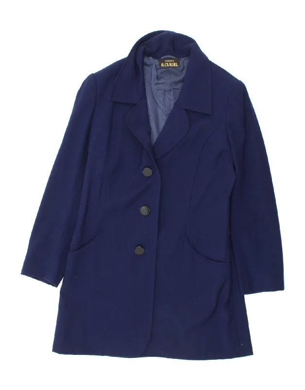 Women's Leather CoatsTESSUTO Womens Overcoat UK 12 Medium Blue