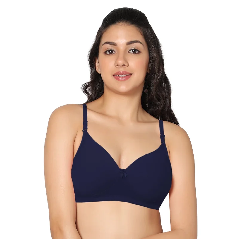 maternity support braMedium coverage padded Everyday T-shirt Navy blue Color Bra (Pack of 1)