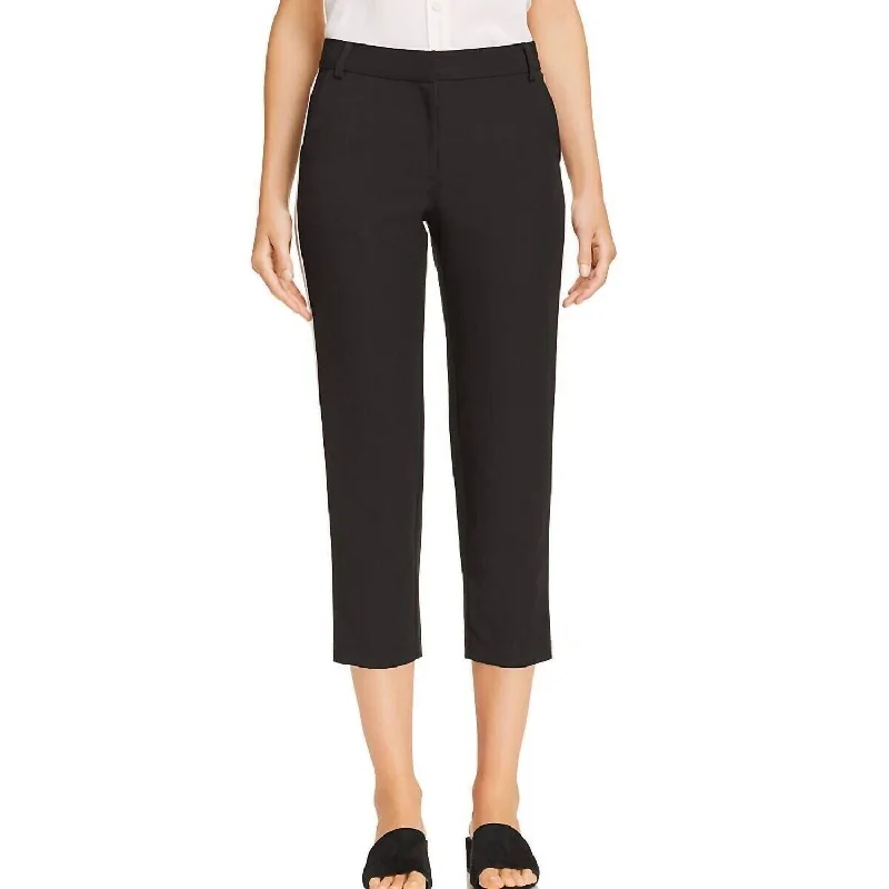 Women's Jodhpurs with Mandarin CollarWomen's Tuxedo Stripe Capri Cropped Pants In Black/white