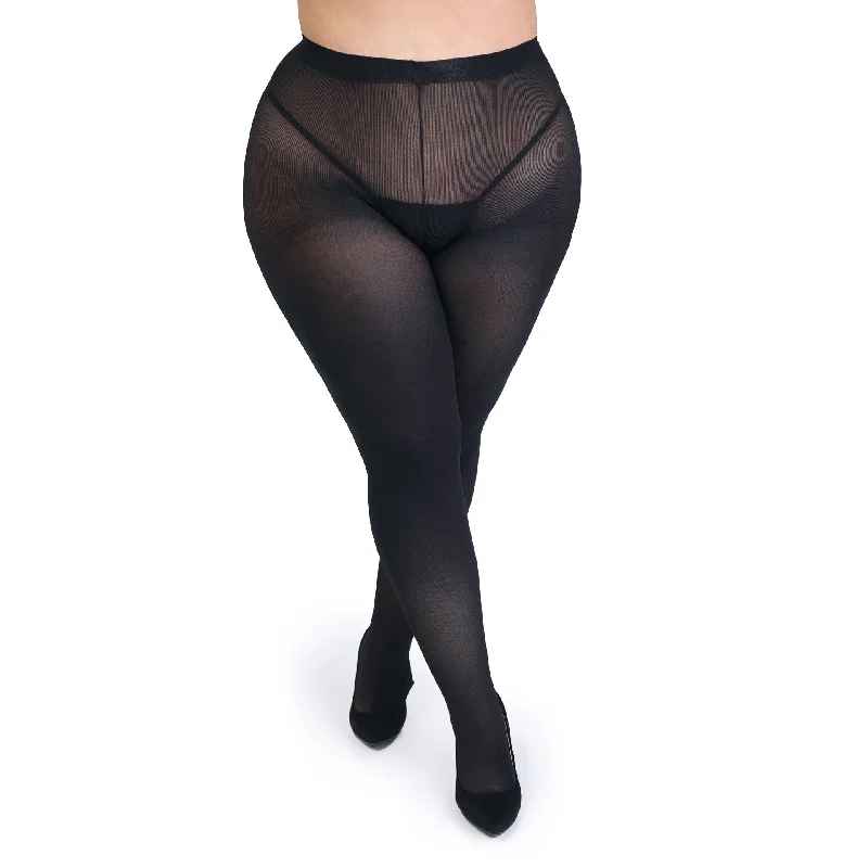 Fifty Shades of Grey Captivate Spanking Pantyhose - Curve Size - Black