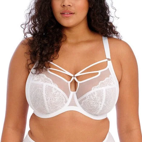 plus-size sports bra with mesh ventilationELOMI BRIANNA UW PLUNGE BRA WHITE