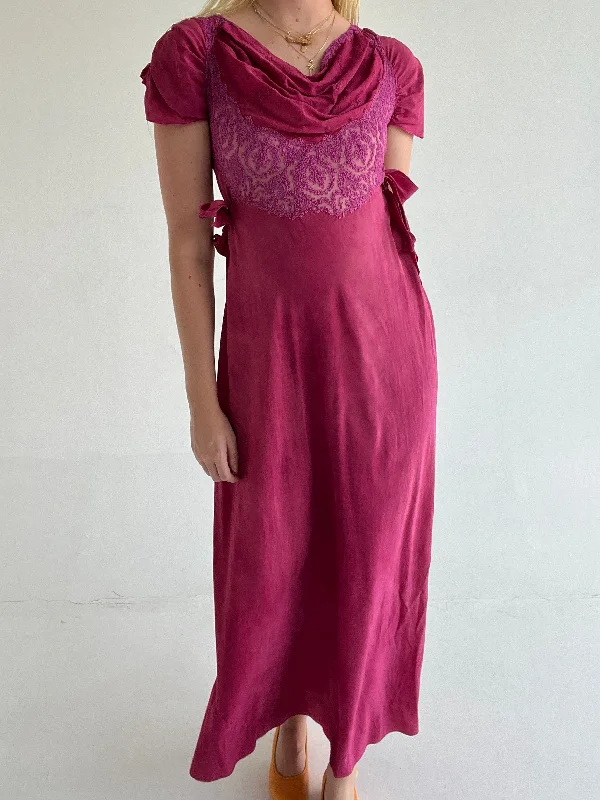 women's pajamas for those who cherish softnessHand Dyed Forest Flower Purple Silk Dress