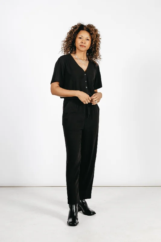 Women's Jumpsuits with Tapered LegThea Jumpsuit / Black