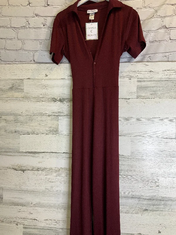 Women's Jumpsuits with U-Shaped NeckRed Jumpsuit Clothes Mentor, Size L