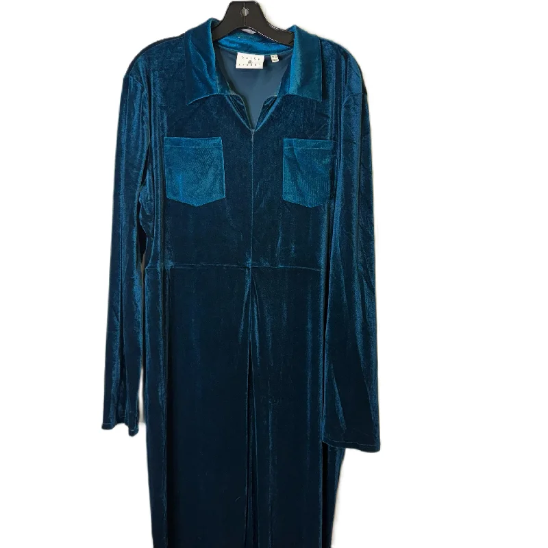 Women's Jumpsuits with Notched CollarJumpsuit By Clothes Mentor In Blue, Size: 3x