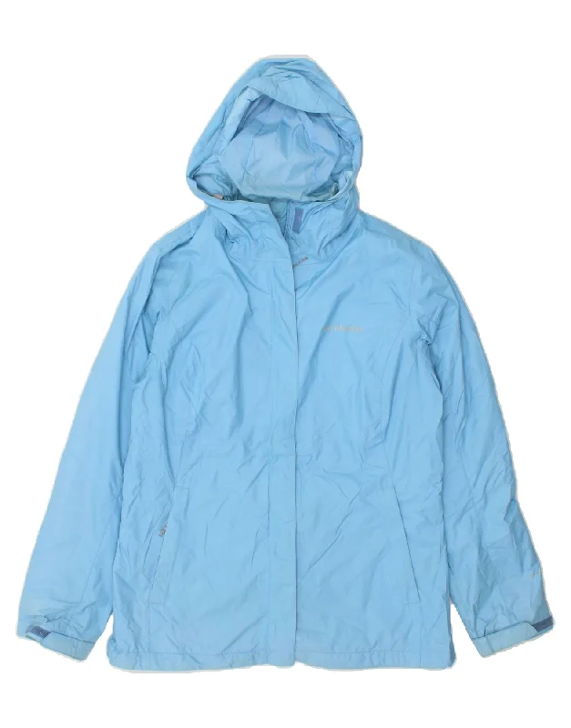 Stylish Women's CoatsCOLUMBIA Womens Hooded Rain Jacket UK 14 Medium Blue Nylon