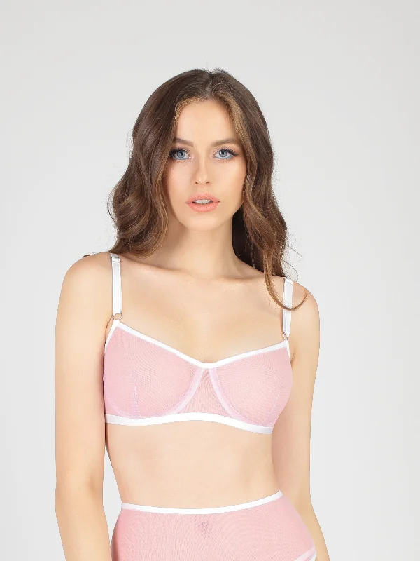 plus-size underwire bra with wide underbandPink Bloodstone