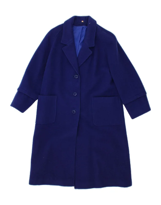 Women's Coats with Fur Trimmed ButtonsC & A Womens Overcoat UK 12 Medium Navy Blue Wool