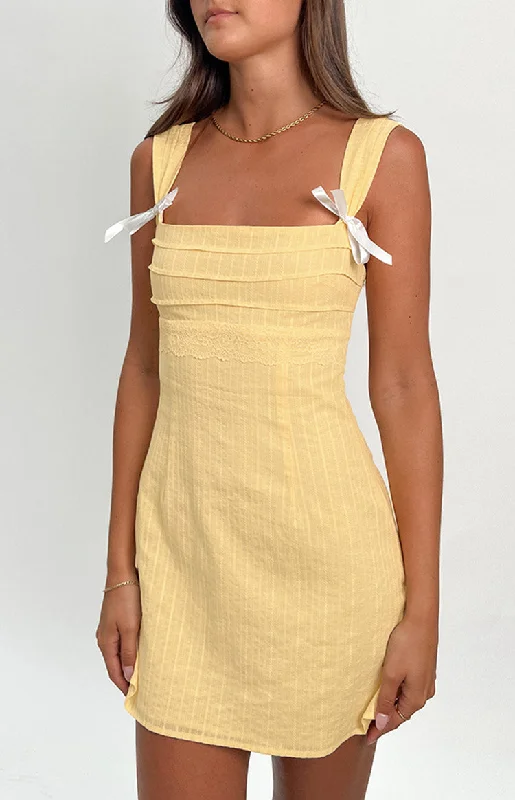 Women's Halter DressesTaylor Yellow Tie Back Mini Dress