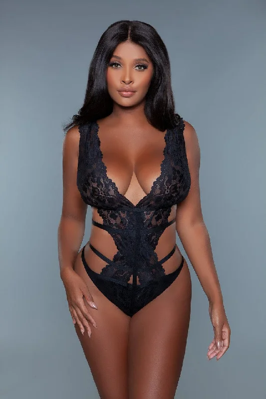 Geovan Strappy Bodysuit Black