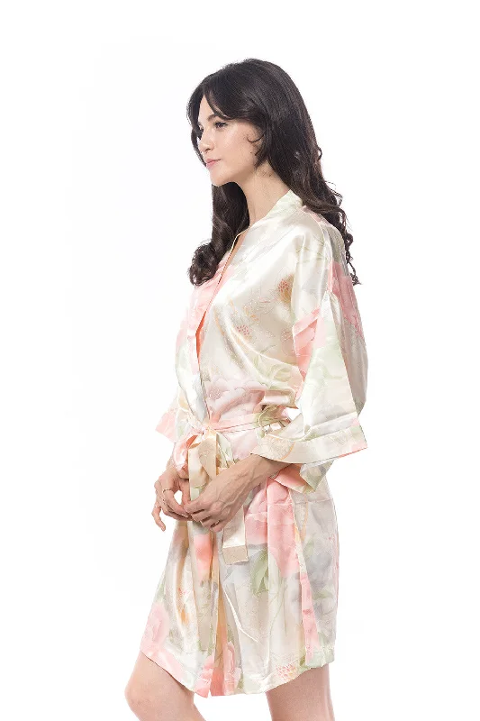 women's pajamas with a touch of elegance and sophisticationSatin Peony Robe Champagne