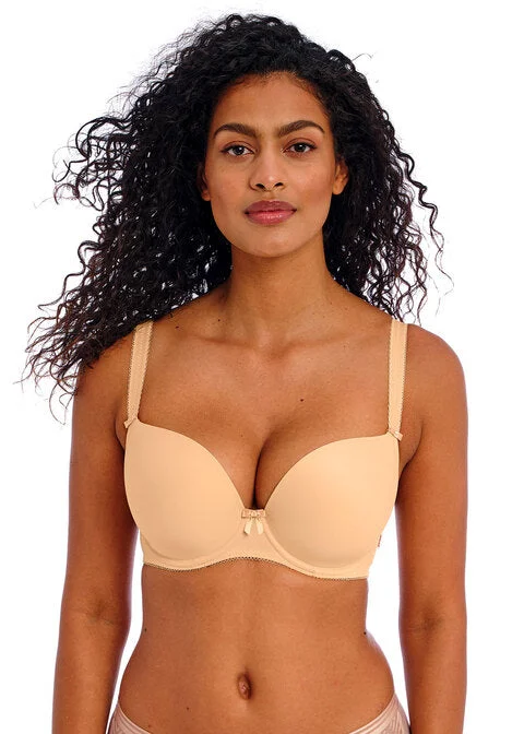 plus-size underwire bra with wide strapsFREYA DECO MOULDED PLUNGE BRA NUDE