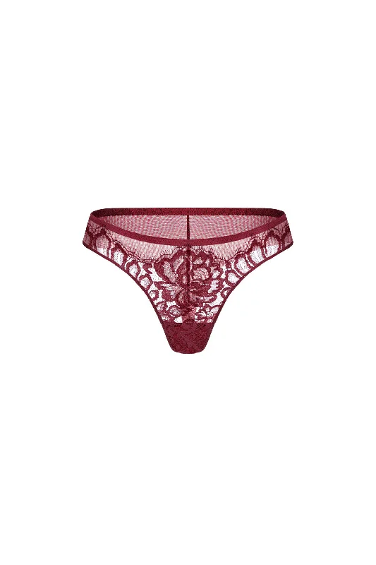 plus-size lace panties with tummy controlMagnolia Burgundy Thong