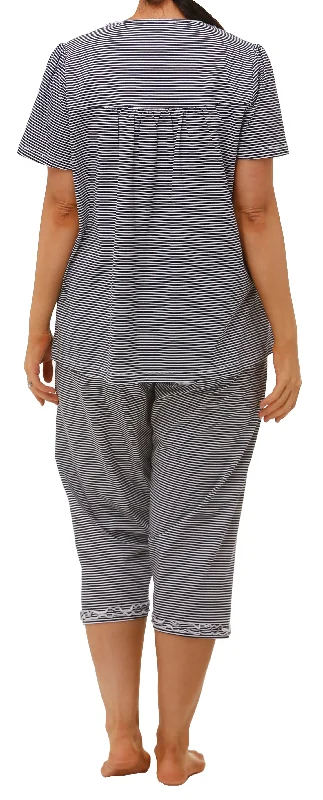 women's pajamas with adjustable waistbandsSchrank Style SK109S Cotton Striped Pyjama