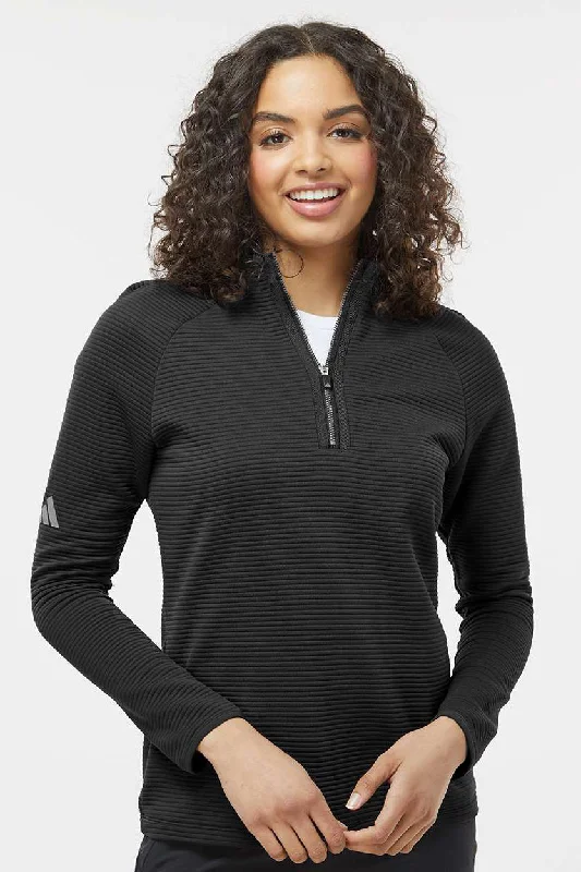 Women's Hooded Sweatshirts with Tapered WaistAdidas Womens Spacer 1/4 Zip Sweatshirt - Black