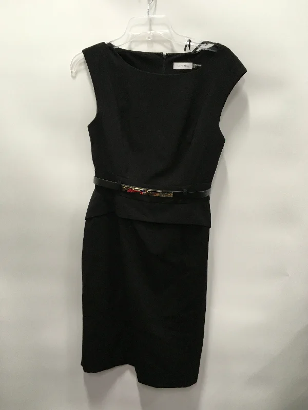 Women's Narrow Collar DressesBlack Dress Work Calvin Klein, Size 8