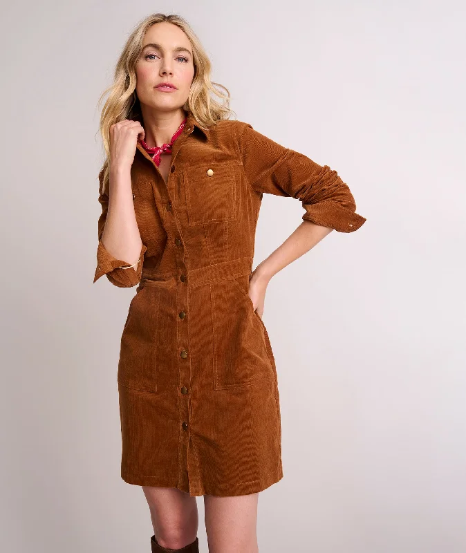 Women's High Collar DressesCorduroy Cora Shirt Dress