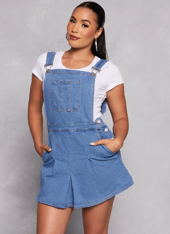 Women's Square Collar DressesDaisy Denim Overall Dress