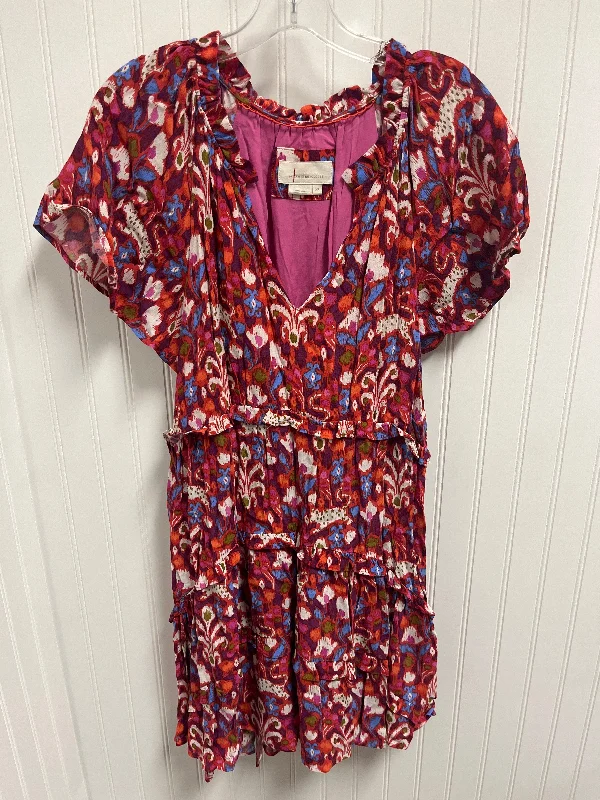 Women's V-Shaped Collar DressesMulti-colored Dress Casual Short Anthropologie, Size Xs