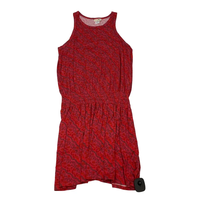 Women's Tiered DressesRed Dress Casual Short Natural Life, Size L