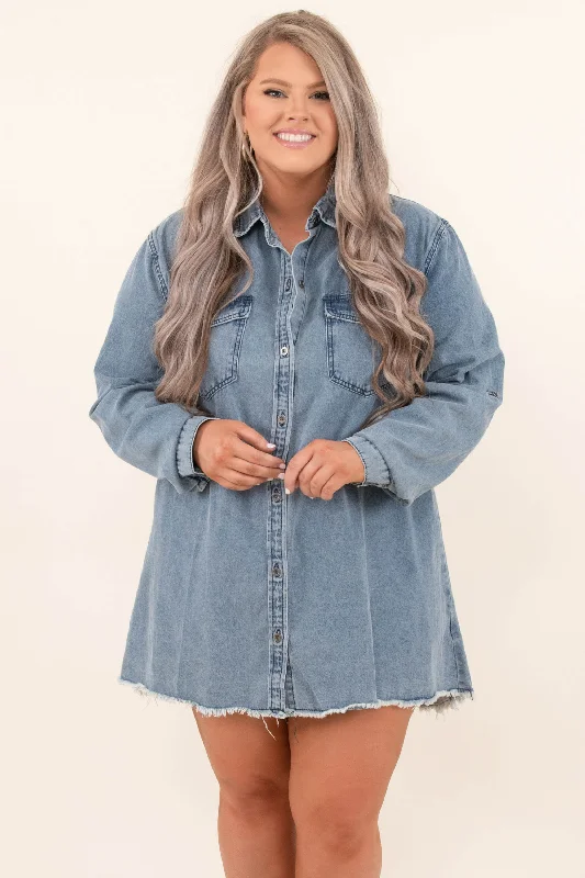 Women's Gathered DressesWhen I'm With My Baby Dress, Denim