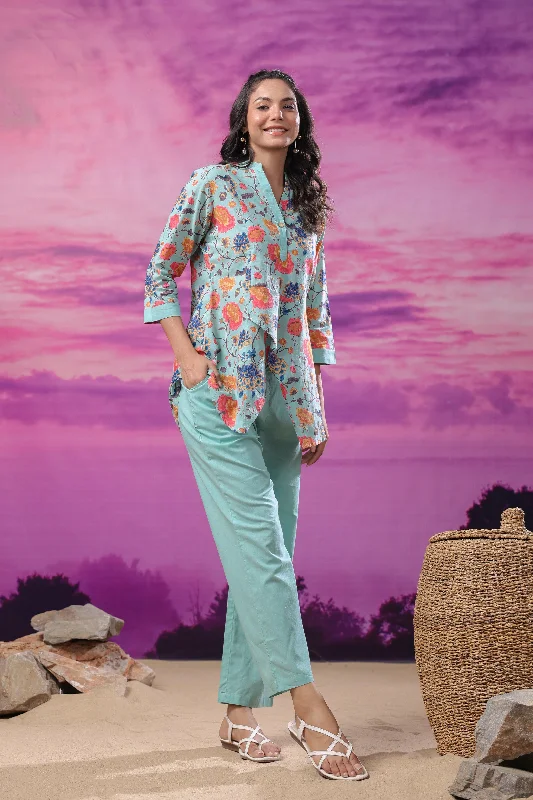 ladies' silk pajama topsAurora Bloom Cotton Co Ord Set