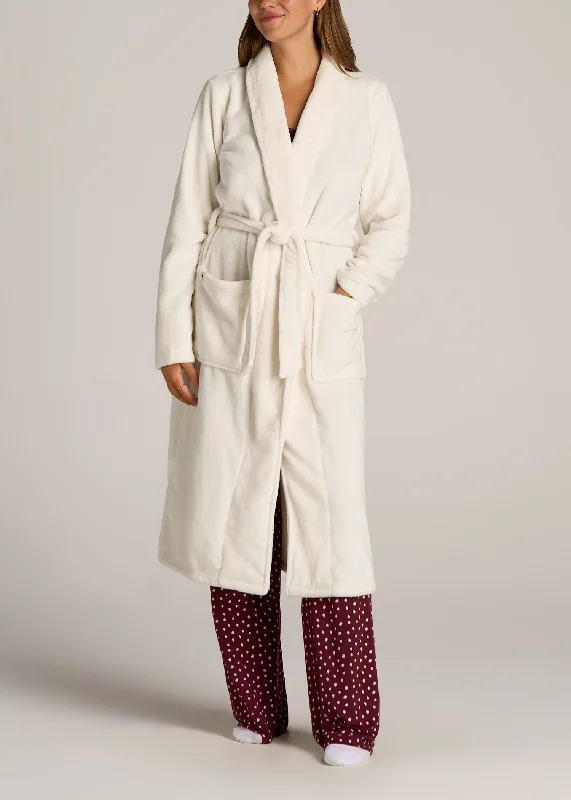 women's cotton pajama setsWomen's Tall Lounge Robe in White Alyssum