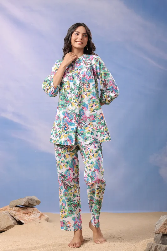 women's pajamas for those who value qualityPetal Parade Cotton Loungewear Top Set