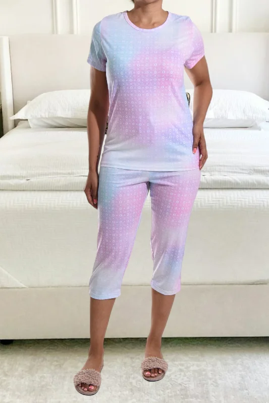 women's pajamas with a touch of luxuryPrinted Multi Color 3/4  Pj Set