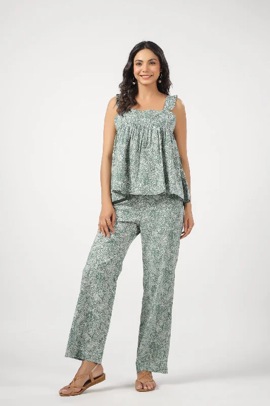 women's pajamas designed for sleepSavannah Safari Cotton Loungewear Top Set