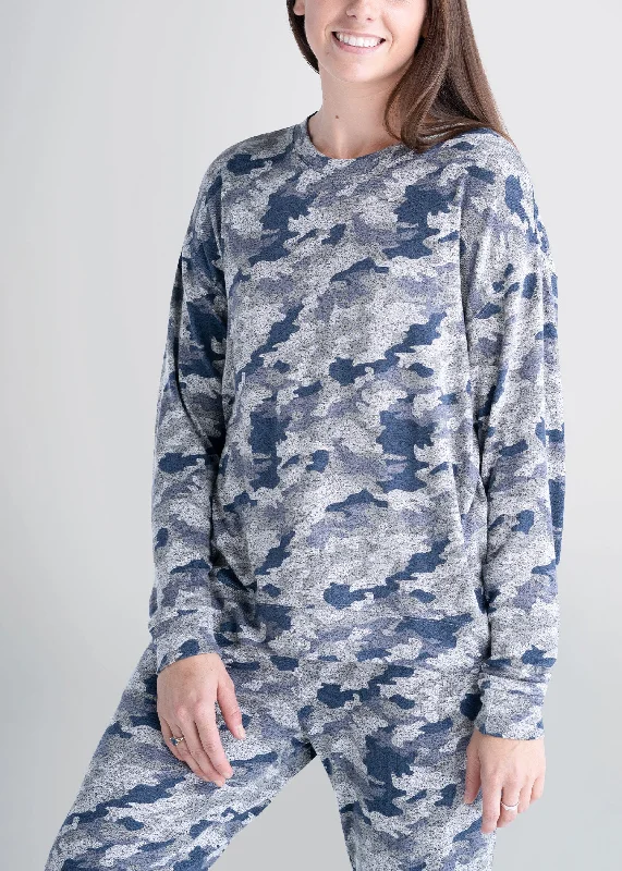 women's pajamas with adjustable strapsWomen's Tall COZY Lounge Crewneck in Camo