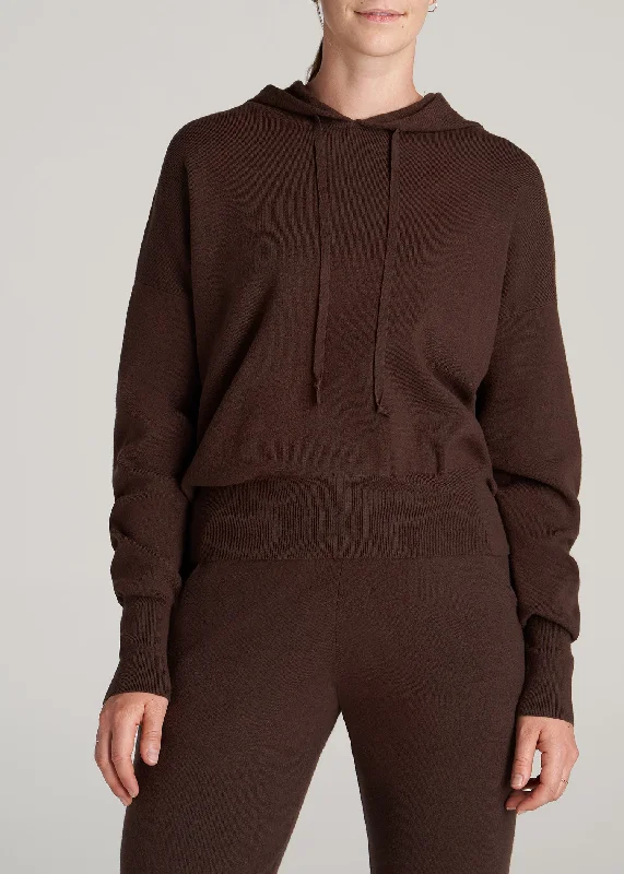 women's pajamas for bed and breakfast staysWomen's Tall Knit Lounge Hoodie in Chocolate